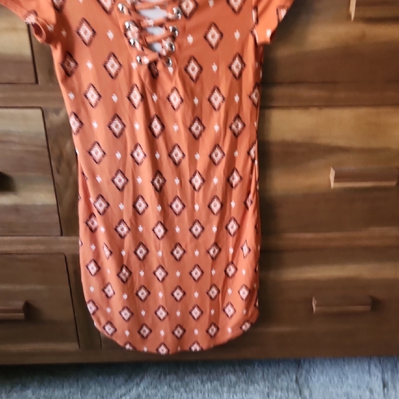 No Boundaries Orange Mini Dress - Picture 4 of 5